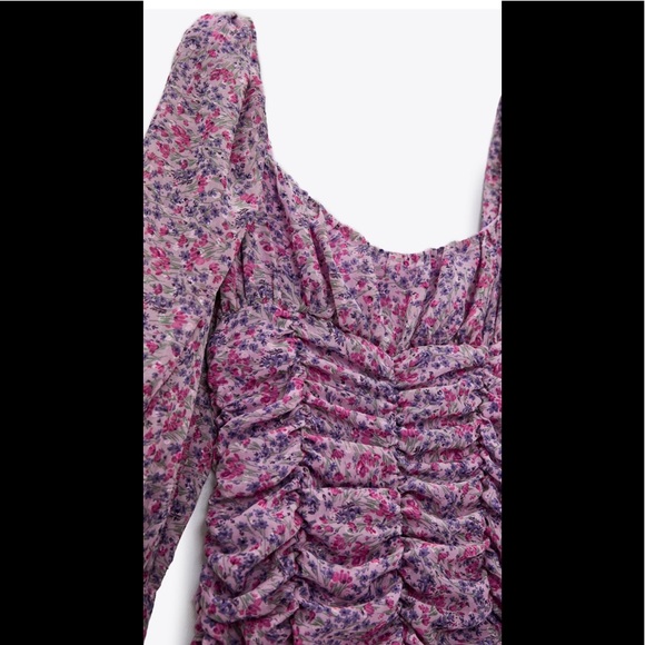 Zara printed dress with draping - Picture 6 of 9